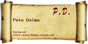 Pete Dalma névjegykártya